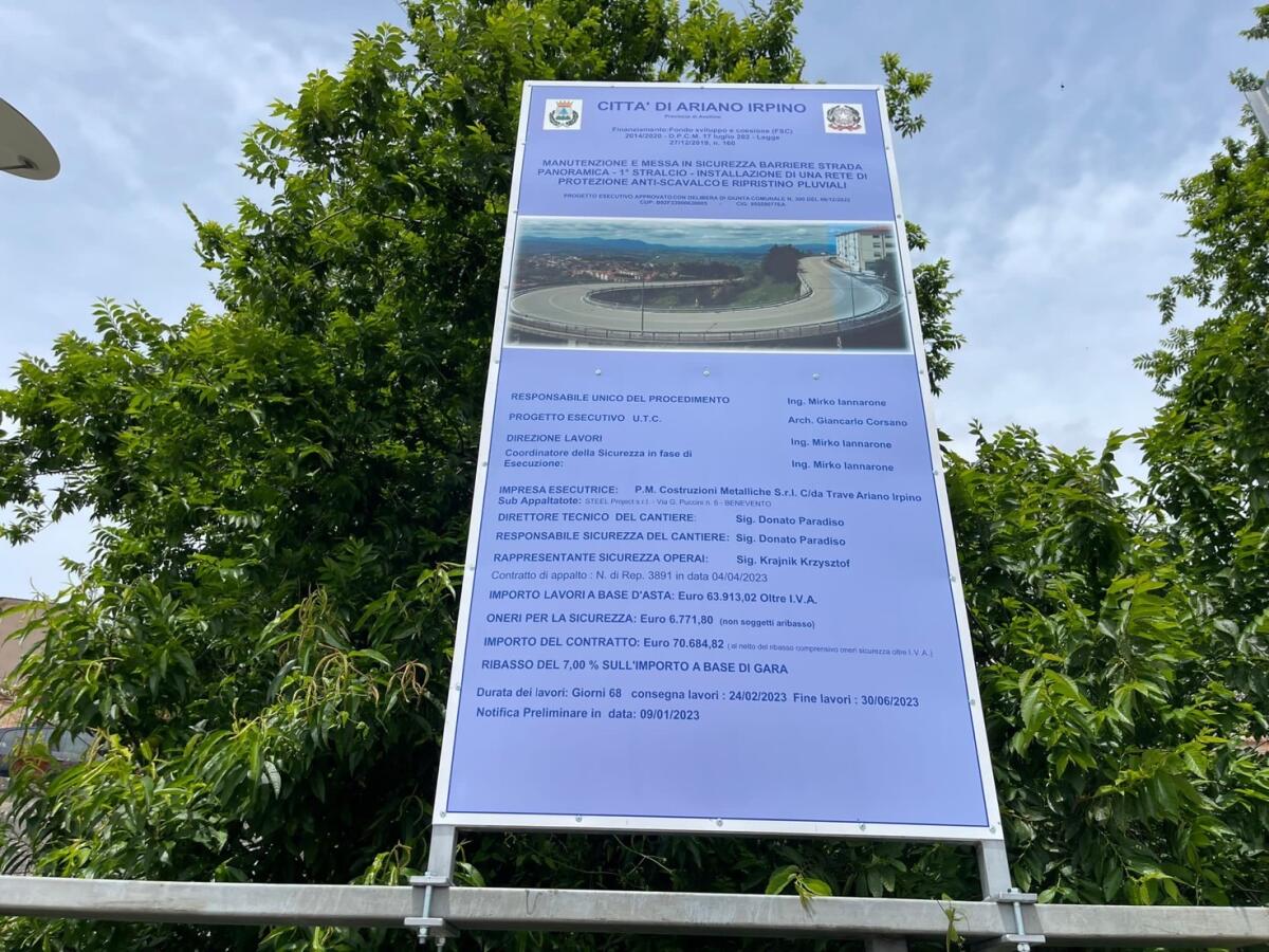 Ariano Irpino: Barriere sulla  Panoramica, un altro cantiere in partenza. - 