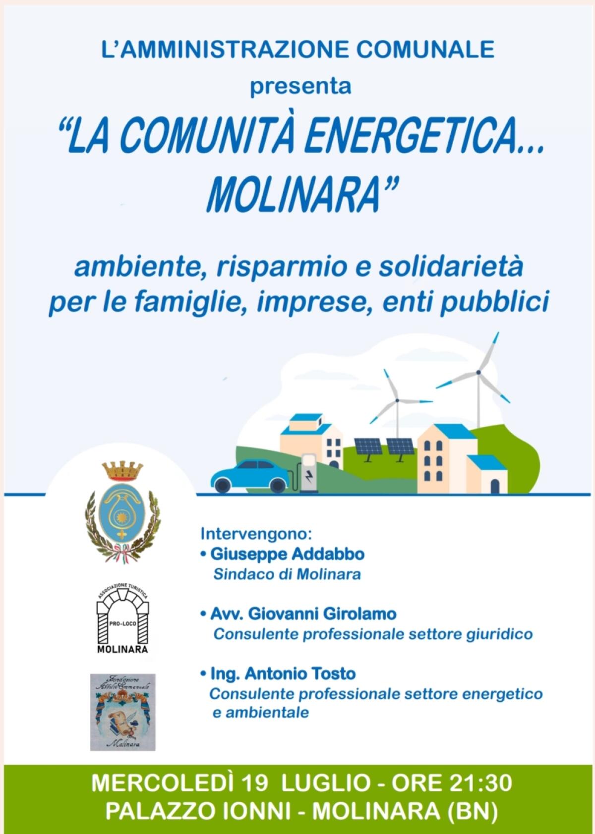 Molinara ha la sua Comunità Energetica Rinnovabile. - 