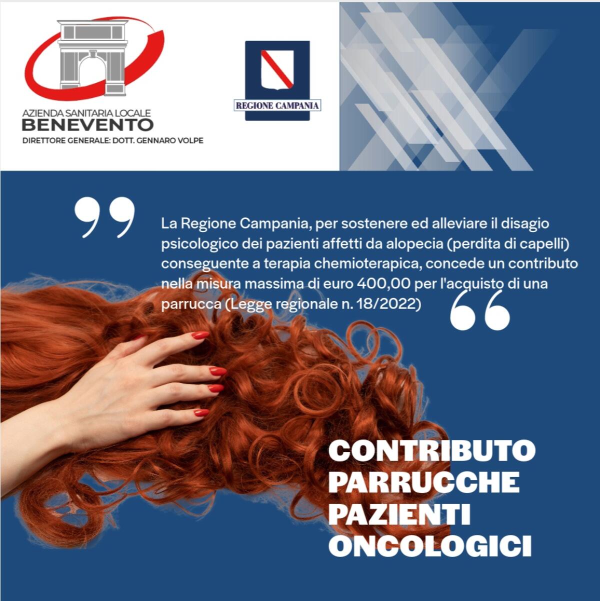 Asl Bn: bonus parrucca per i pazienti in terapia chemioterapica. - 