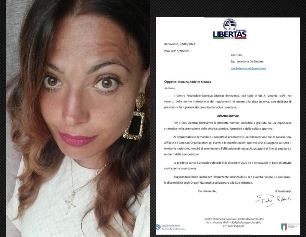Cervinara. Loredana De Simone entra nella casa Libertas Benevento con la nomina di Addetto stampa. - 