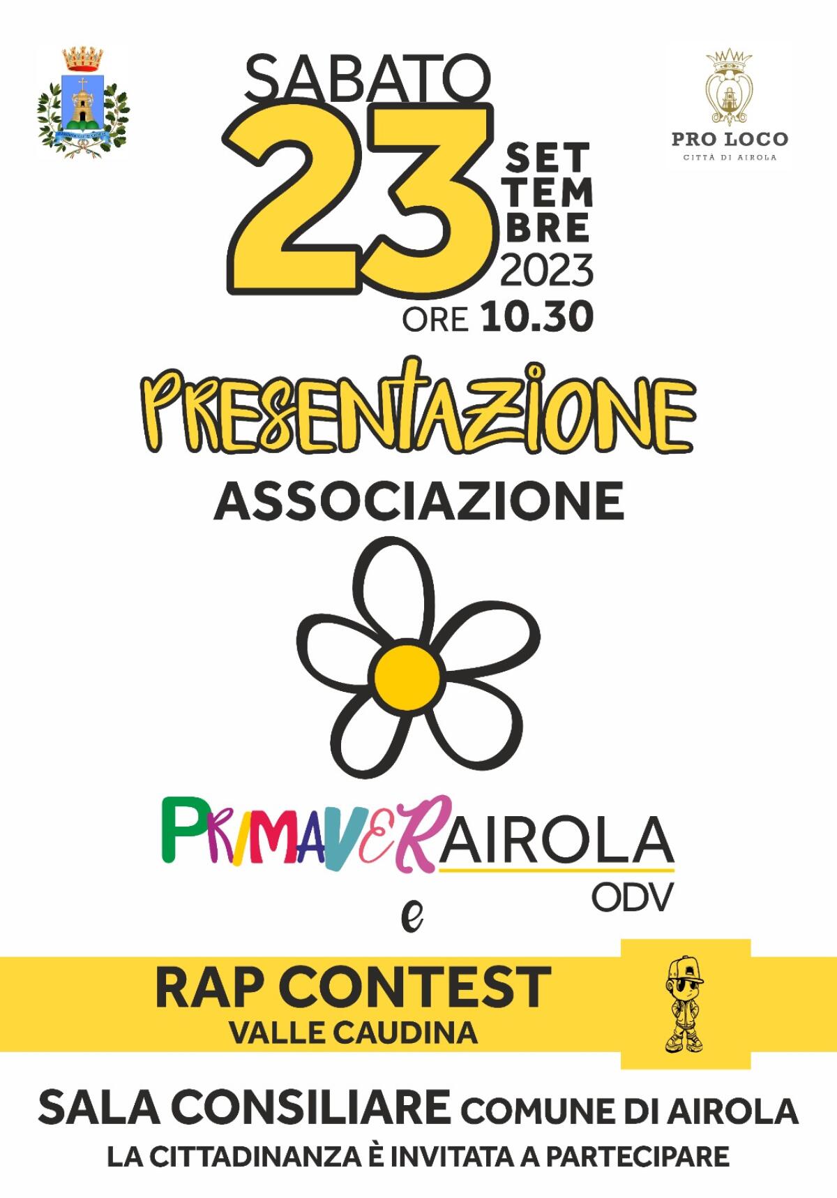Presentazione dell’Associazione PrimaverAirola ODV e del Rap Contest Valle Caudina - 