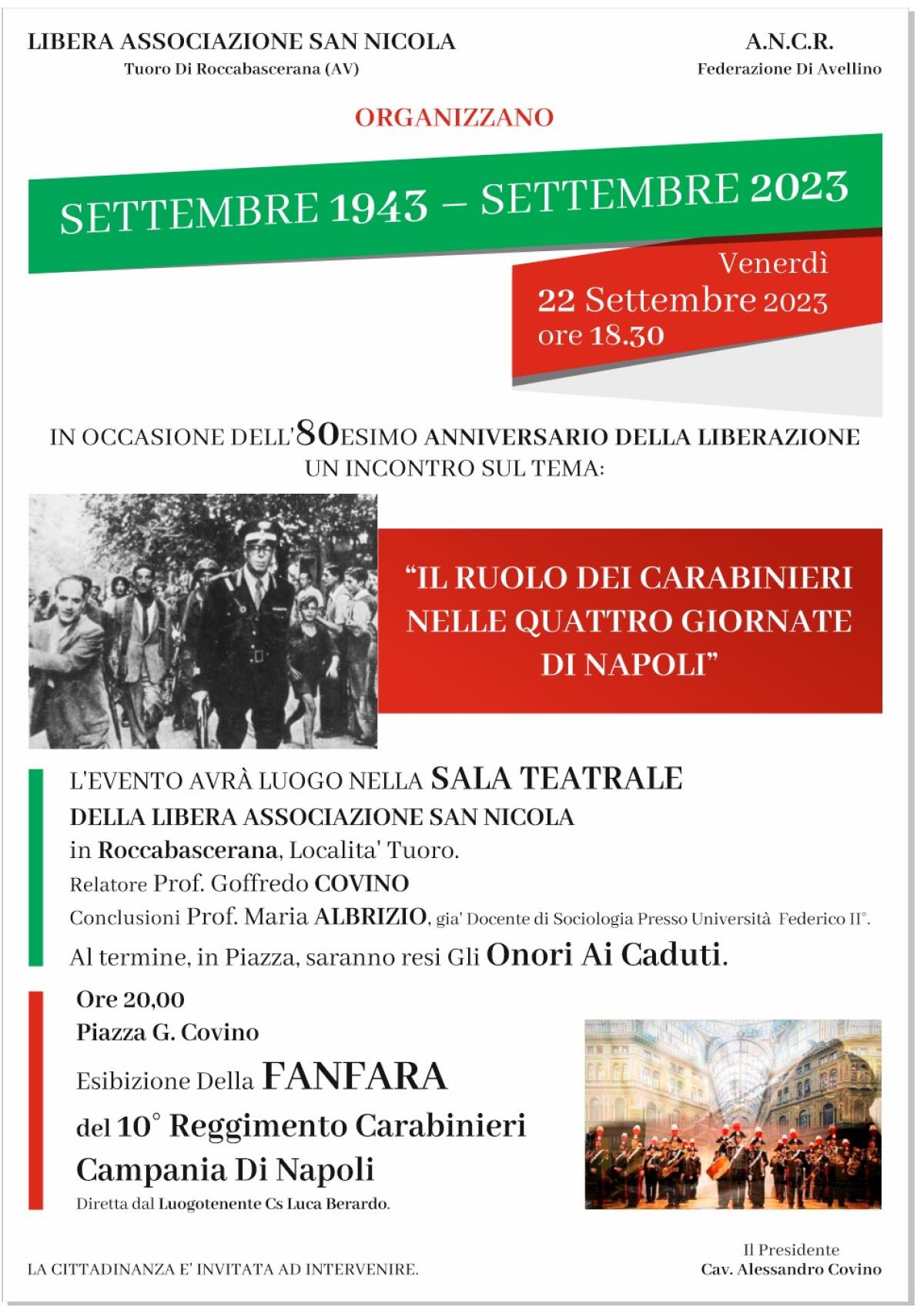 Roccabascerana. 80° della Liberazione. - 