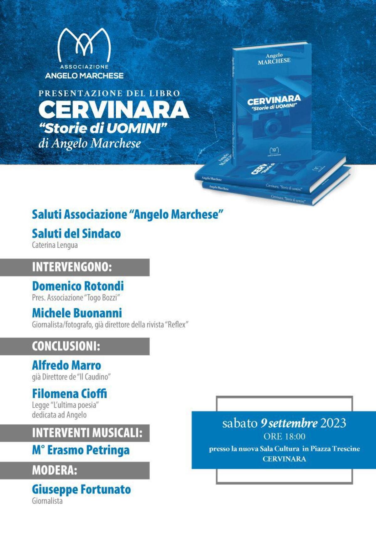 “Cervinara Storie di Uomini”, il secondo libro di Angelo Marchese - 