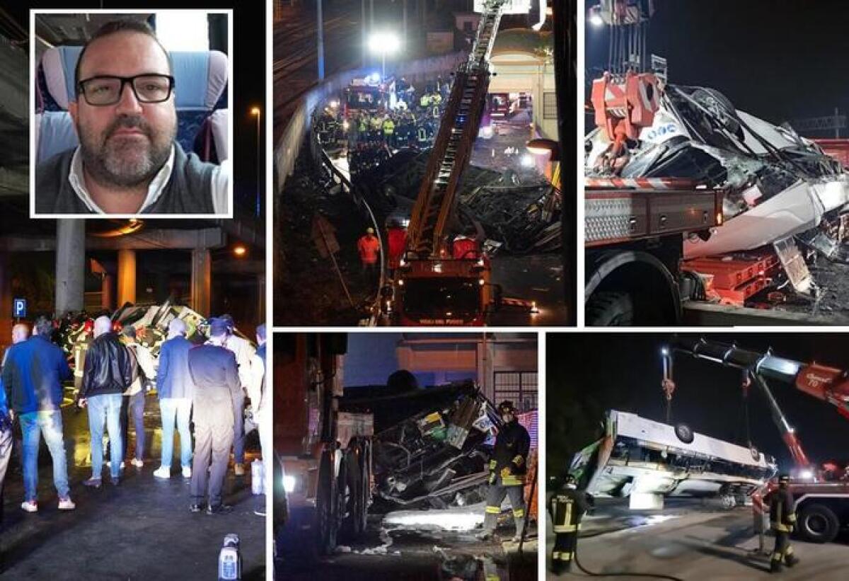 Pullman cade da un cavalcavia, 21 morti e 15 i feriti - 