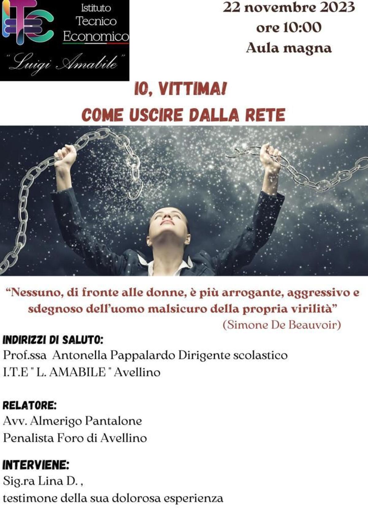All’Ite “Amabile” di Avellino gli studenti incontrano donna vittima di violenza. - 