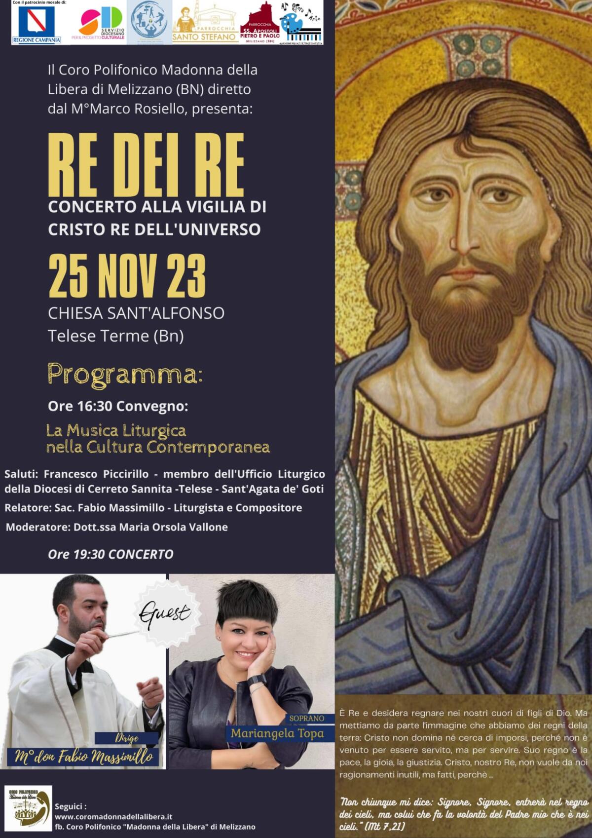 Concerto in onore di Cristo Re dell’Universo: “RE DEI RE“. - 
