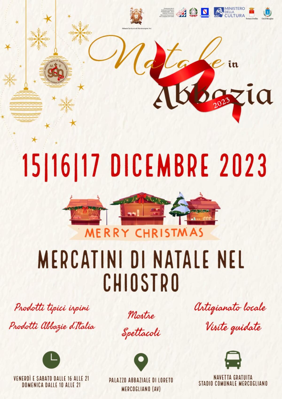 Mercatini di Natale al Chiostro dell’ Abbazia del Loreto. - 