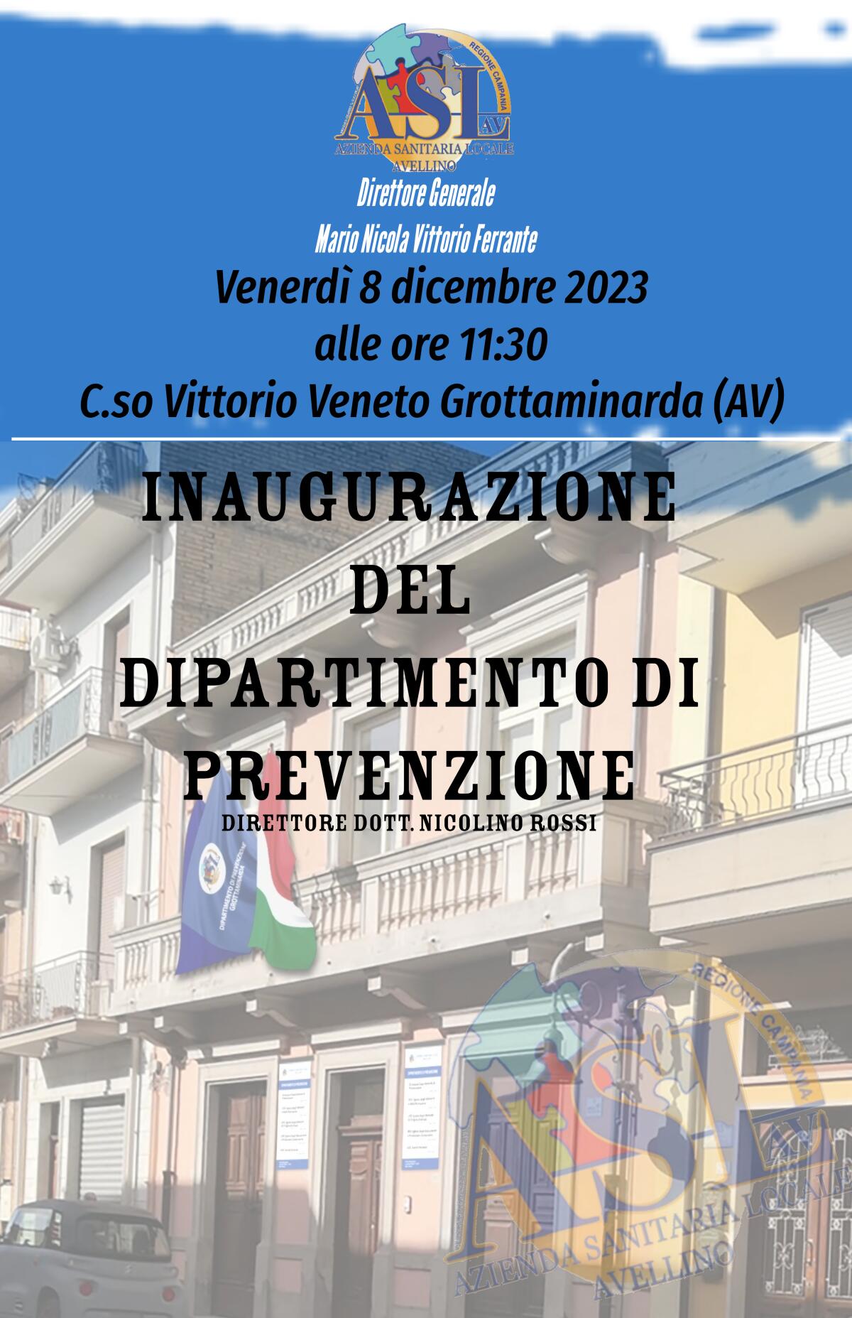 A Grottaminarda sarà inaugurato il Dipartimento di Prevenzione dell'Asl Av - 