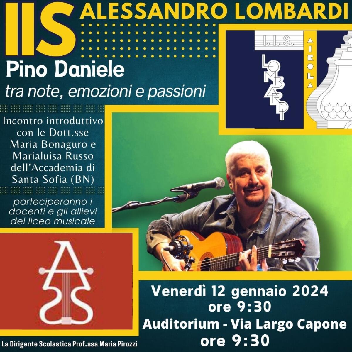 Prende il via al Lombardi di Airola il progetto artistico-formativo “Pino Daniele – Tra note, emozioni e passioni”. - 