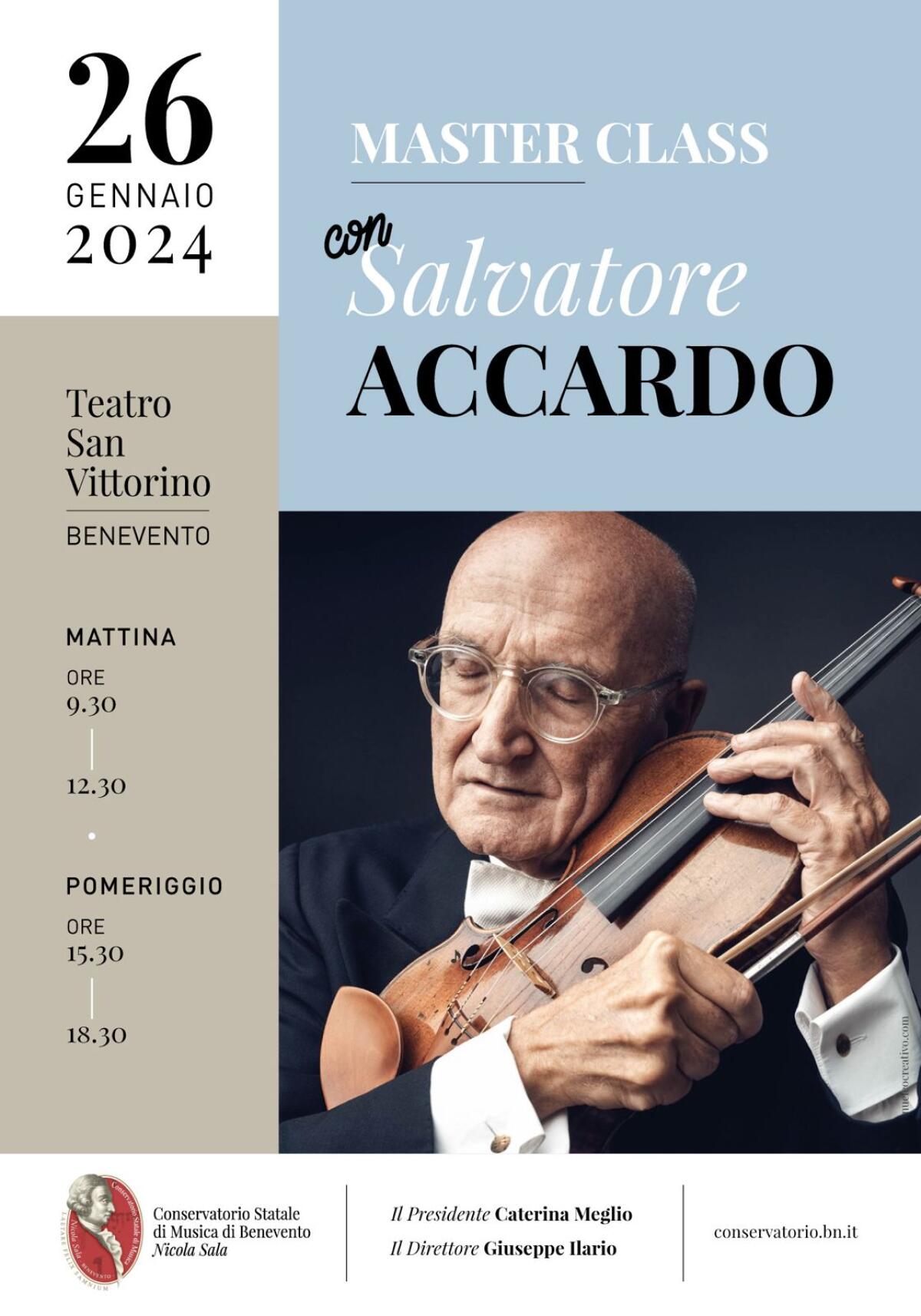 Masterclass di Salvatore Accardo al Conservatorio - 