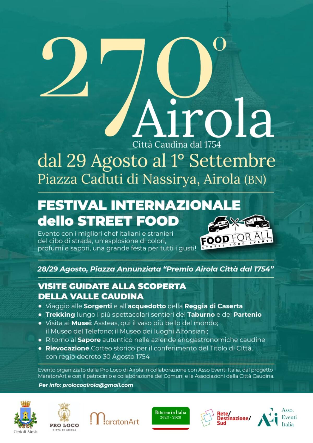 Ad Airola a fine agosto il "Festival Internazionale dello Street Food" - 