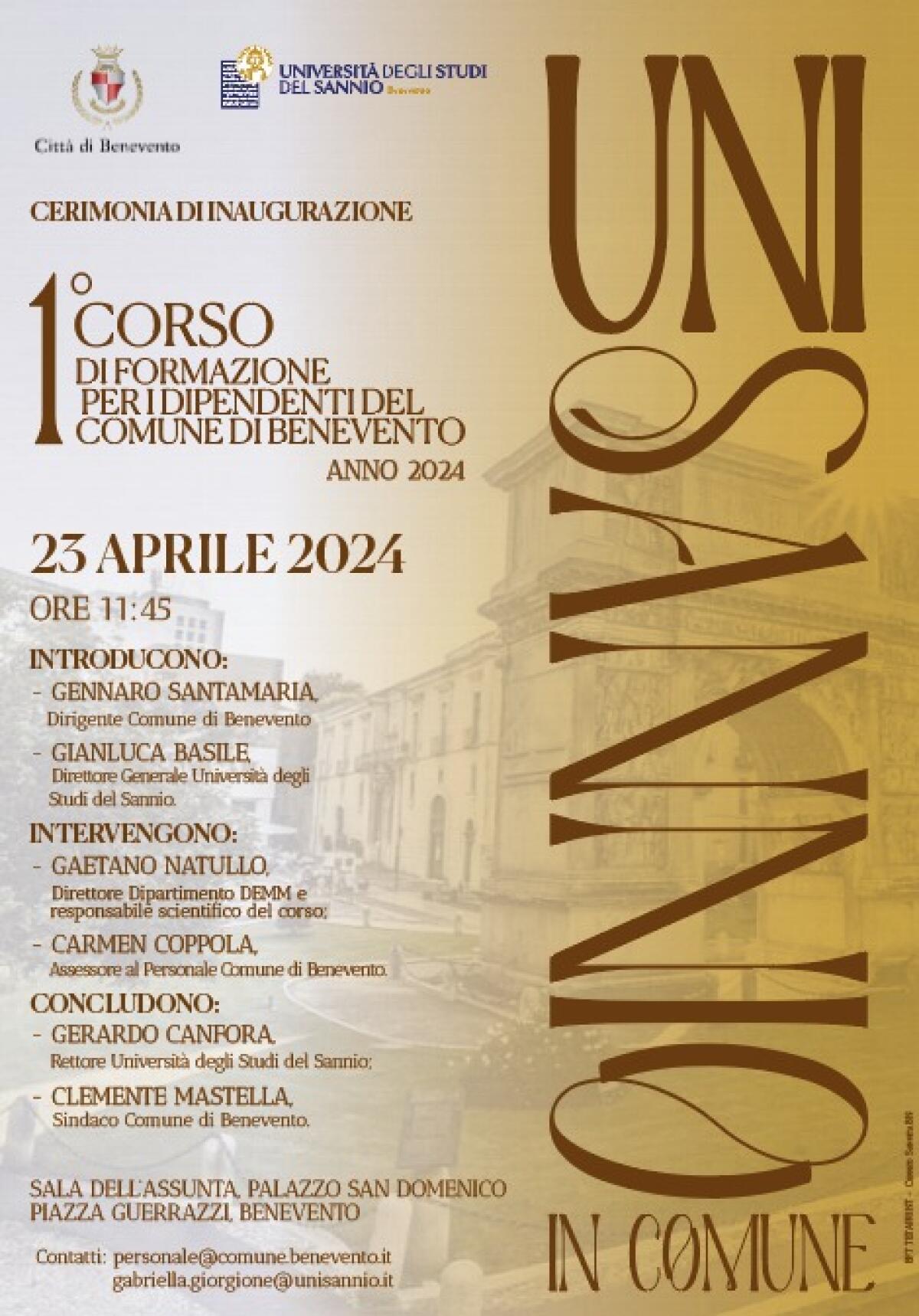 Comune e UniSannio si uniscono per formare i dipendenti comunali. - 