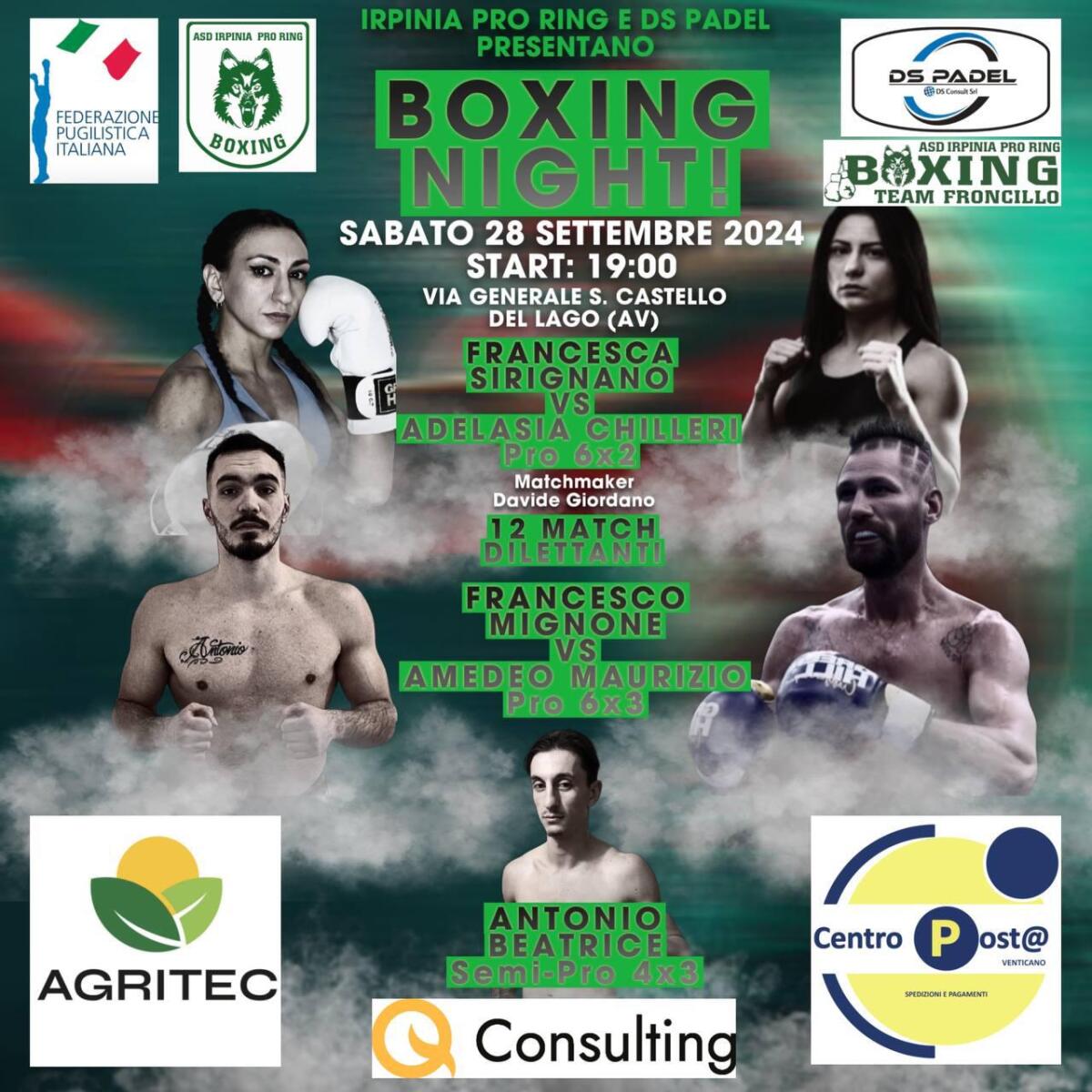 Boxe, L'Irpinia Pro Ring lancia Mignone e Sirignano. - 