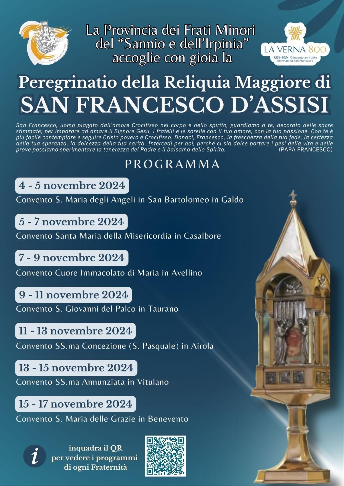 Ottocento anni delle Stimmate di San Francesco: incontro con l’Arcivescovo di Benevento. - 