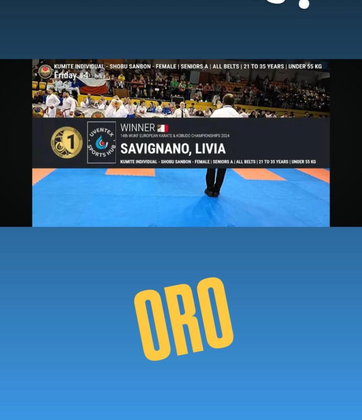 Livia Savignano campionessa europea di Karate - 