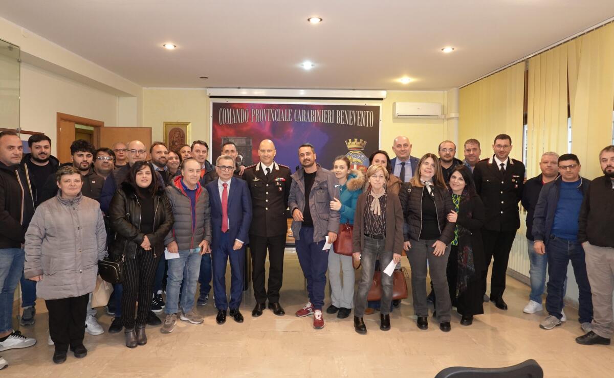 Benevento.  Sicurezza: incontro Carabinieri e Federazione Italiana Tabaccai. - 