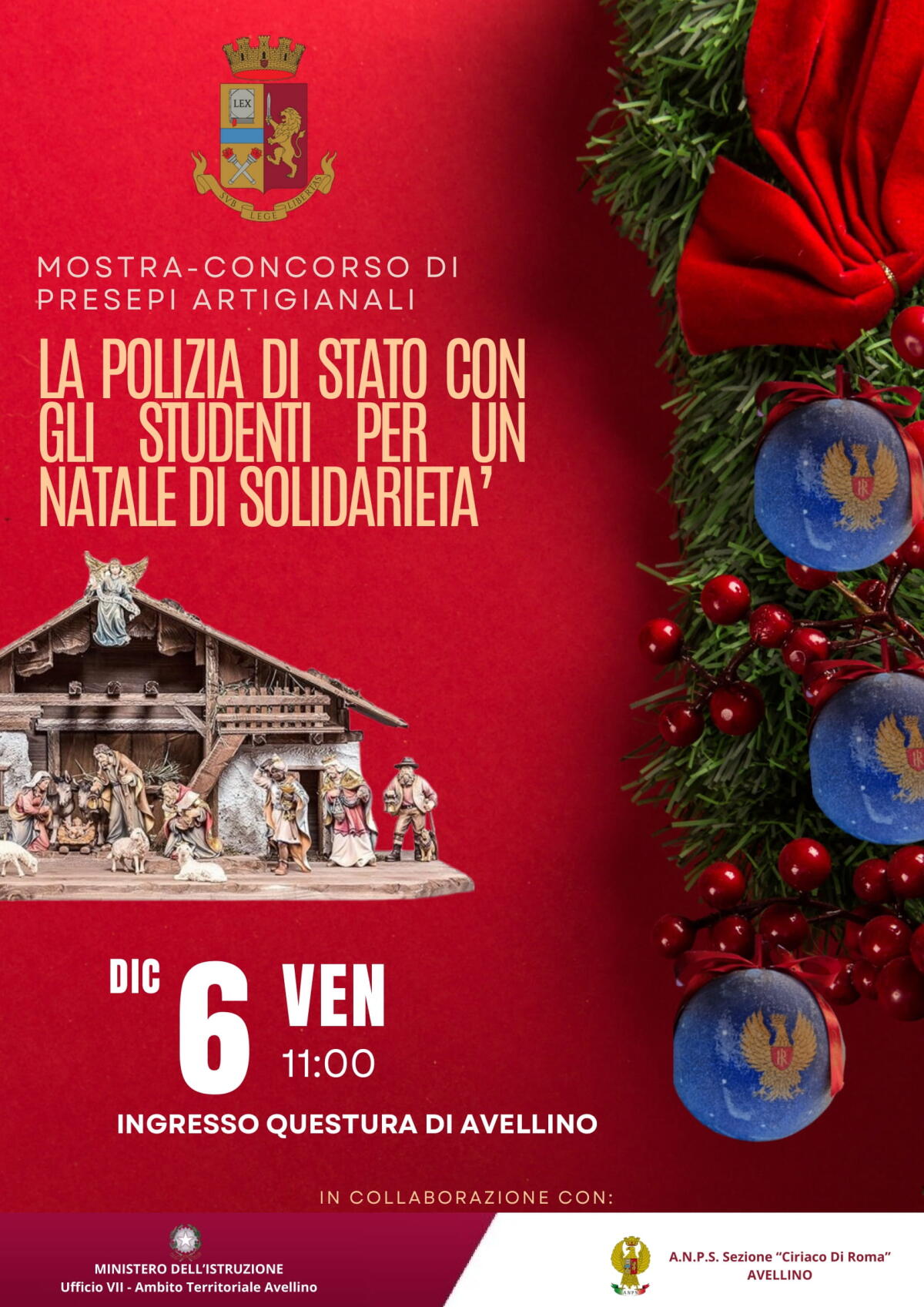 La Polizia di Stato con gli studenti per un Natale di Solidarietà. - 