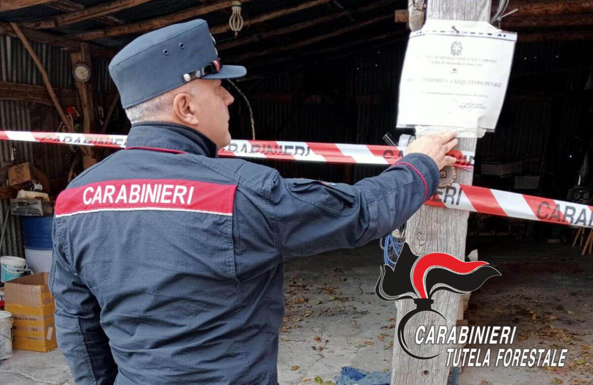 Carabinieri Forestale sequestrano a Lauro un'autocarrozzeria - 