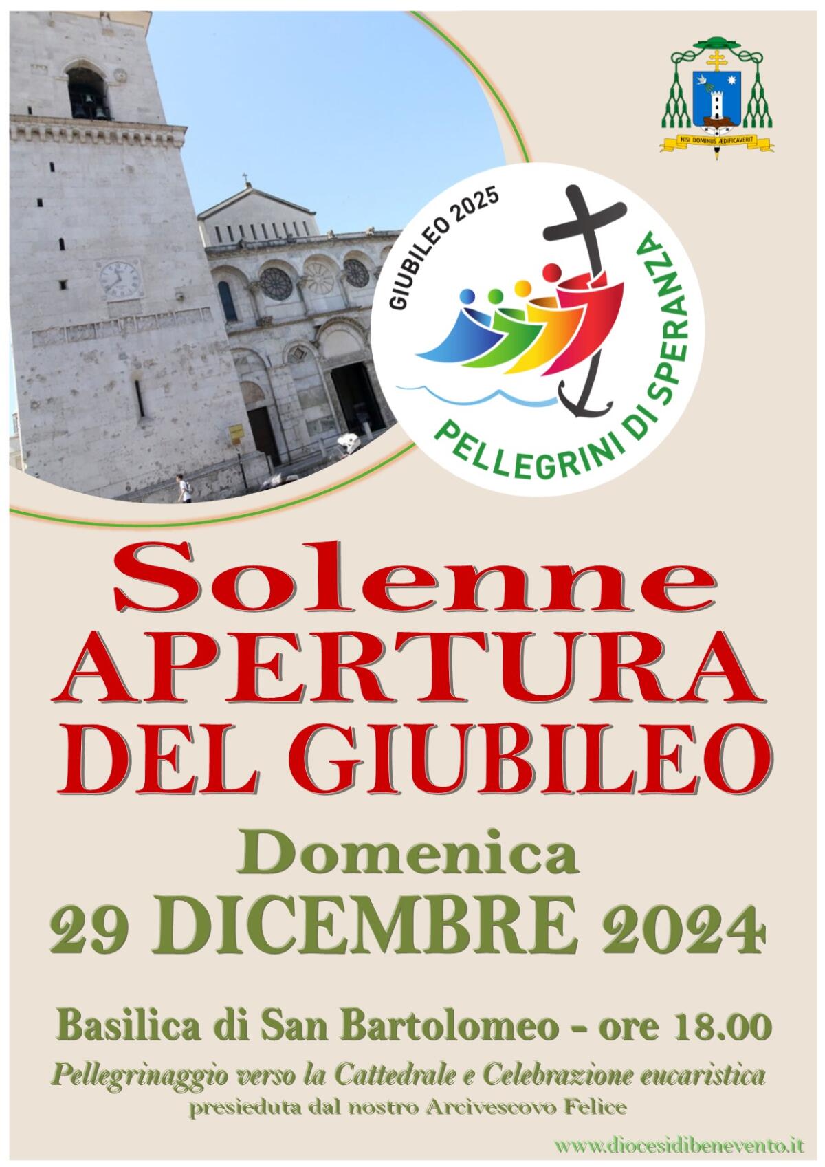 Arcidiocesi di Benevento,il Giubileo si aprirà ufficialmente domenica 29 dicembre 2024 - 