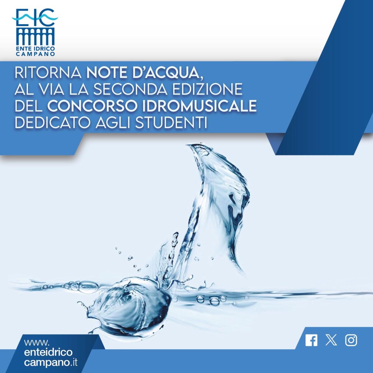 Ente Idrico Campano, torna il contest “Note d’Acqua”. - 