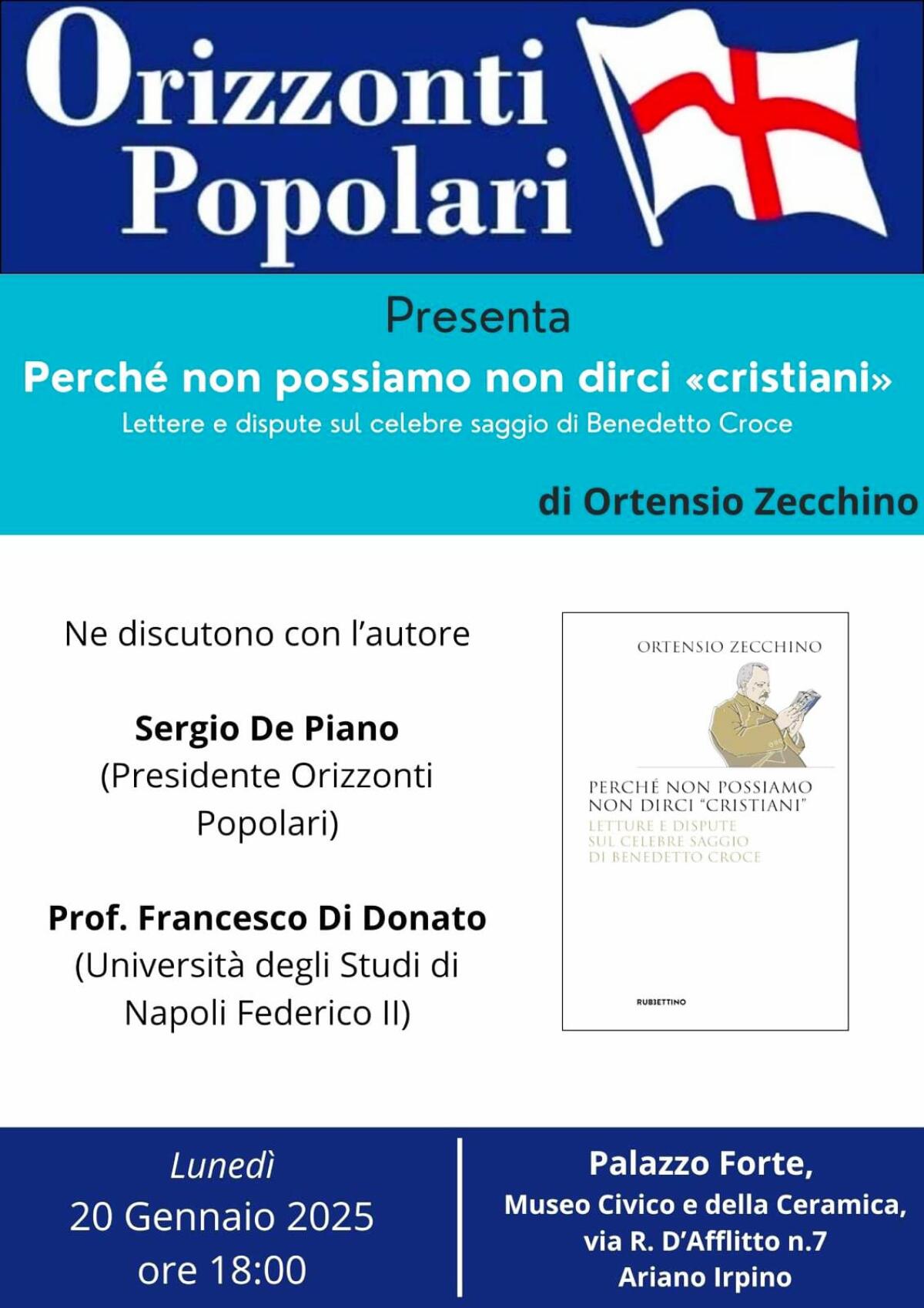 Orizzonti Popolari presenta ‘Perché non possiamo non dirci cristiani’ - 