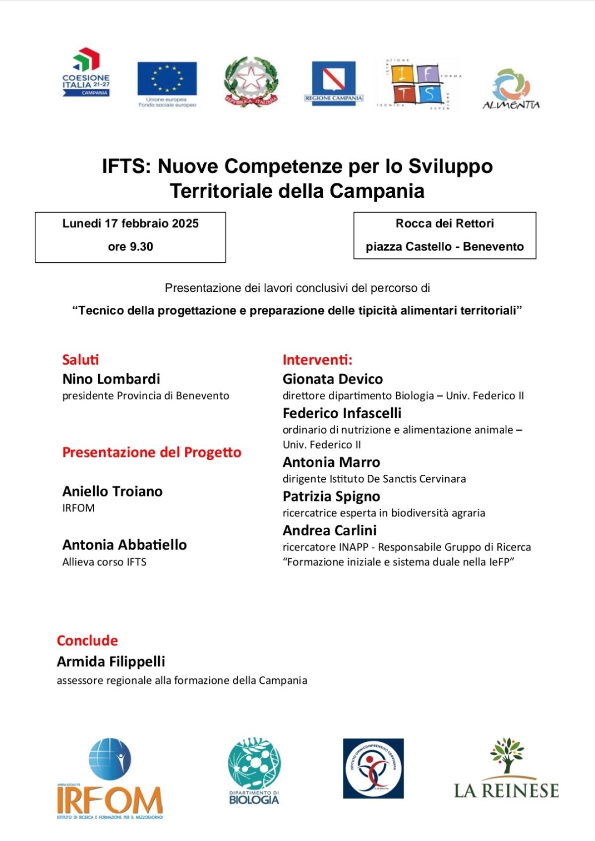 Ifts: Nuove Competenze per lo Sviluppo Territoriale della Campania. - 