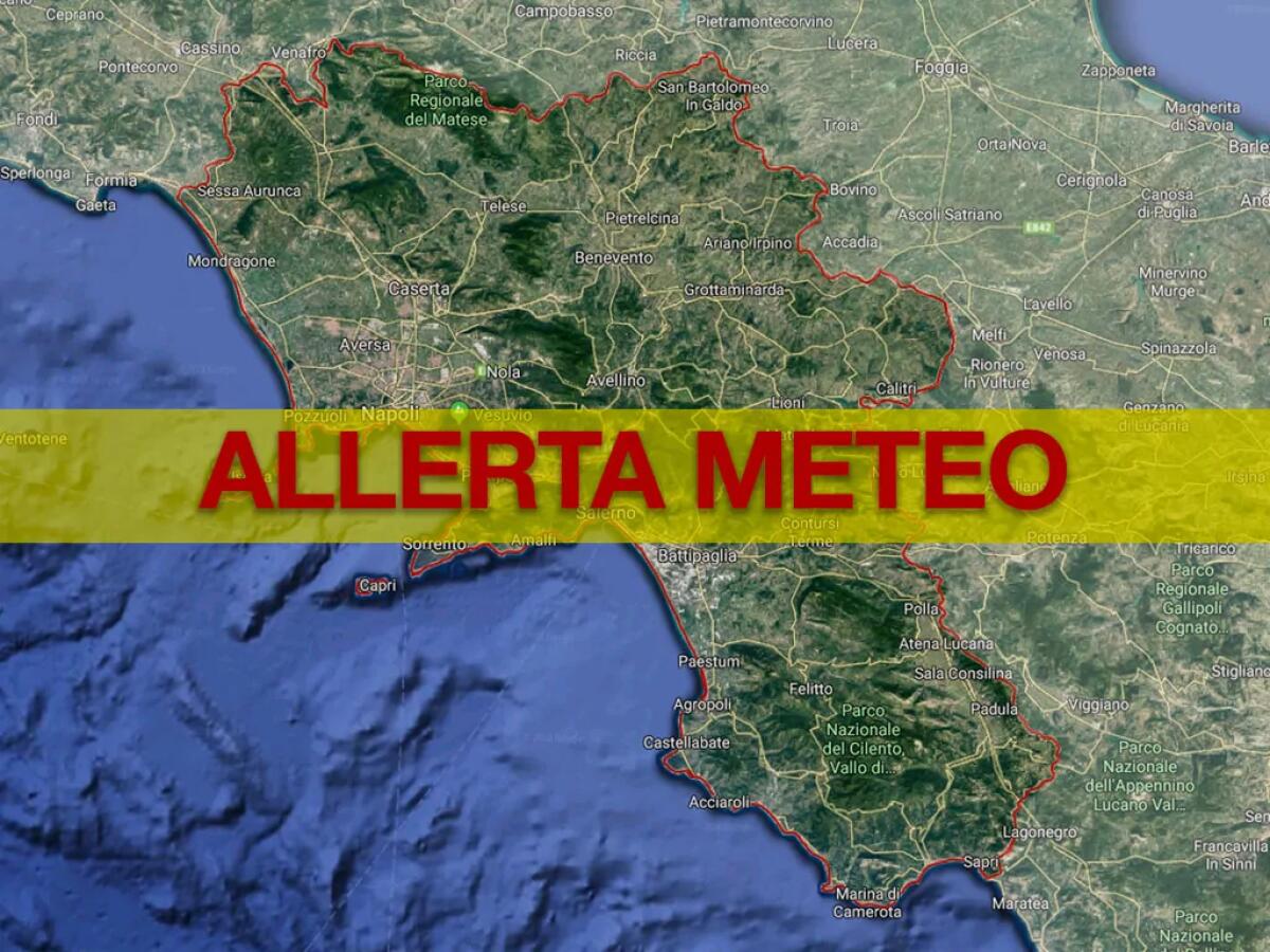 Allerta meteo in Campania: forti temporali dalle 21 di oggi per 24 ore - 