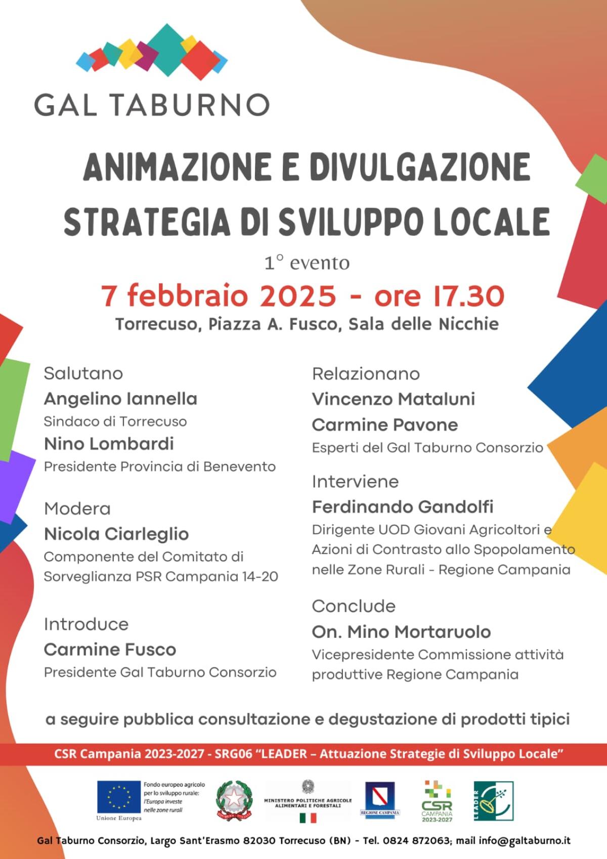 Domani 7 febbraio il Gal Taburno dà il via alla fase di animazione e divulgazione della Strategia di Sviluppo Locale - 