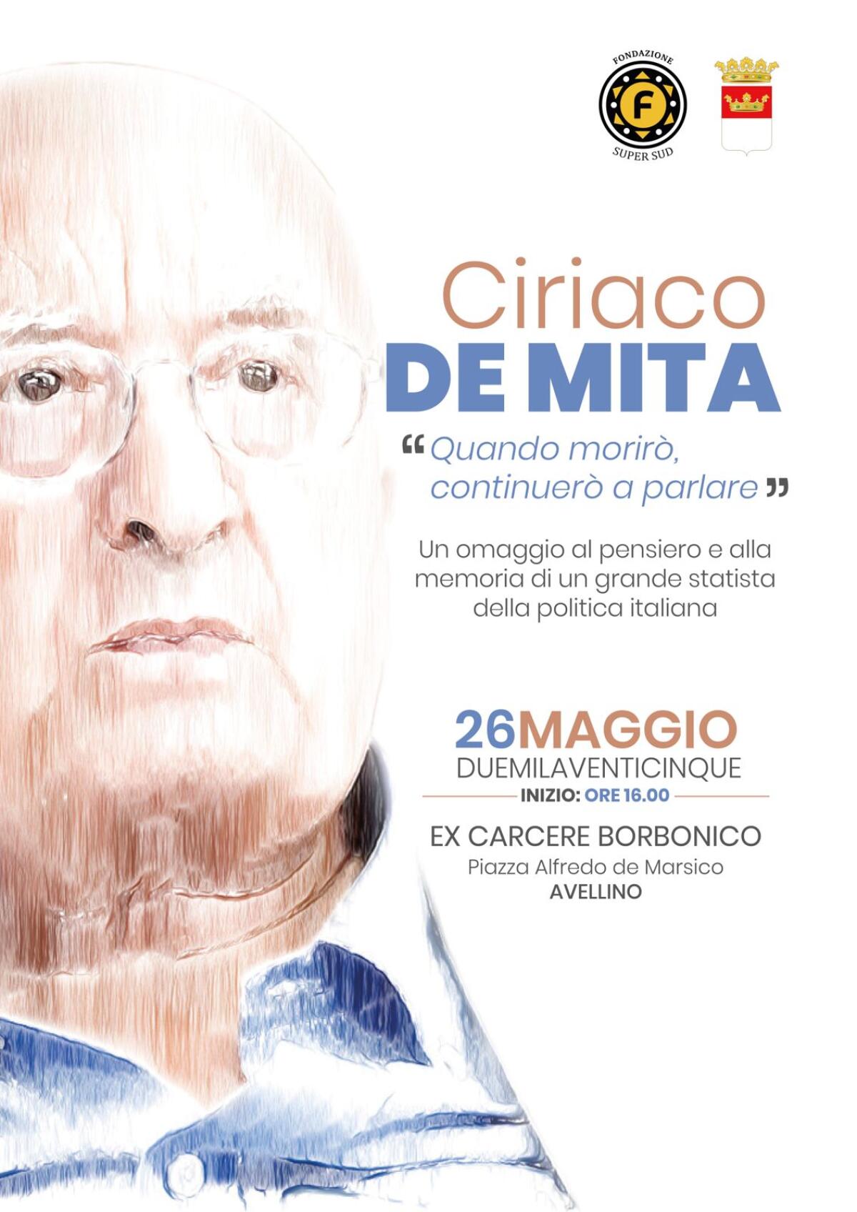 La Sala Blu del Carcere Borbonico sarà intitolata all’onorevole Ciriaco De Mita. - 