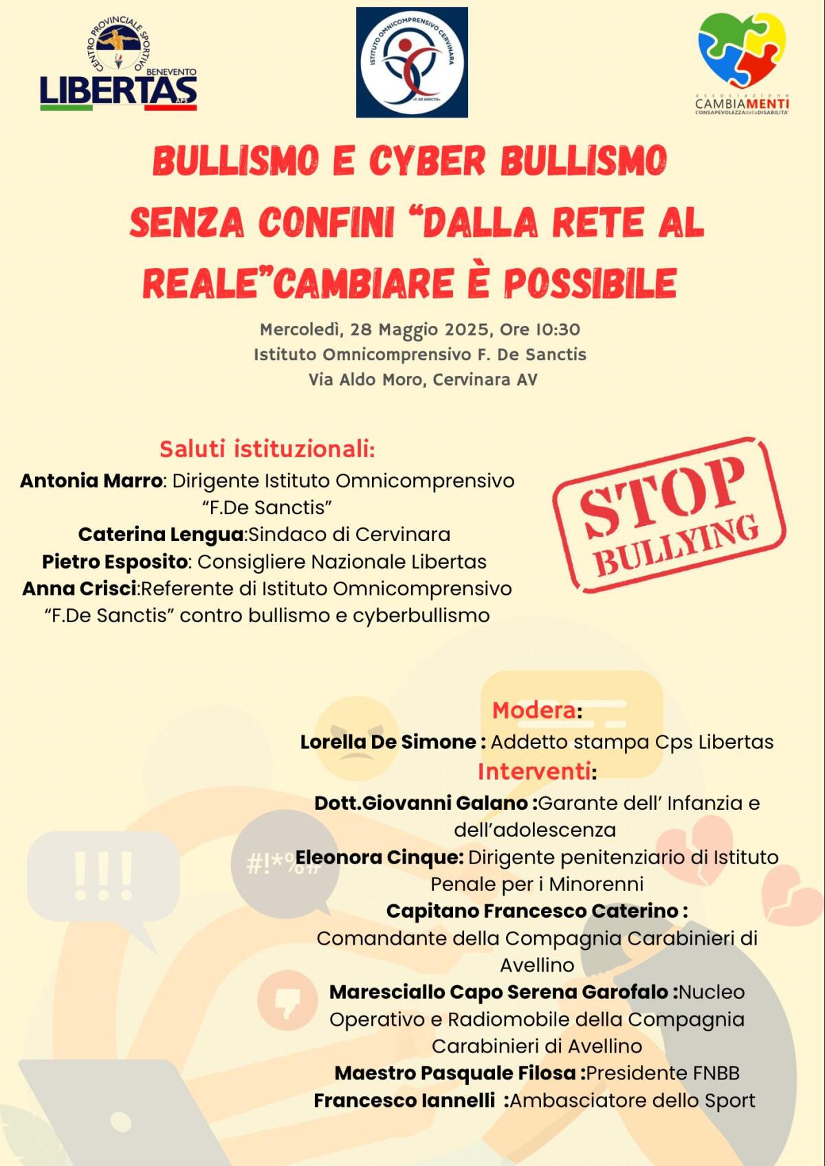 Bullismo e Cyberbullismo convegno a Cervinara - 