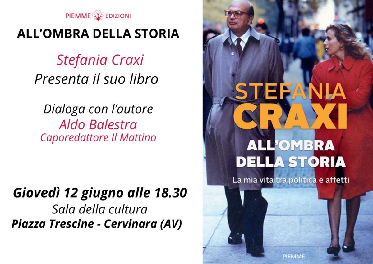 A Cervinara la presentazione del libro di Stefania Craxi "All'ombra della storia".  - 