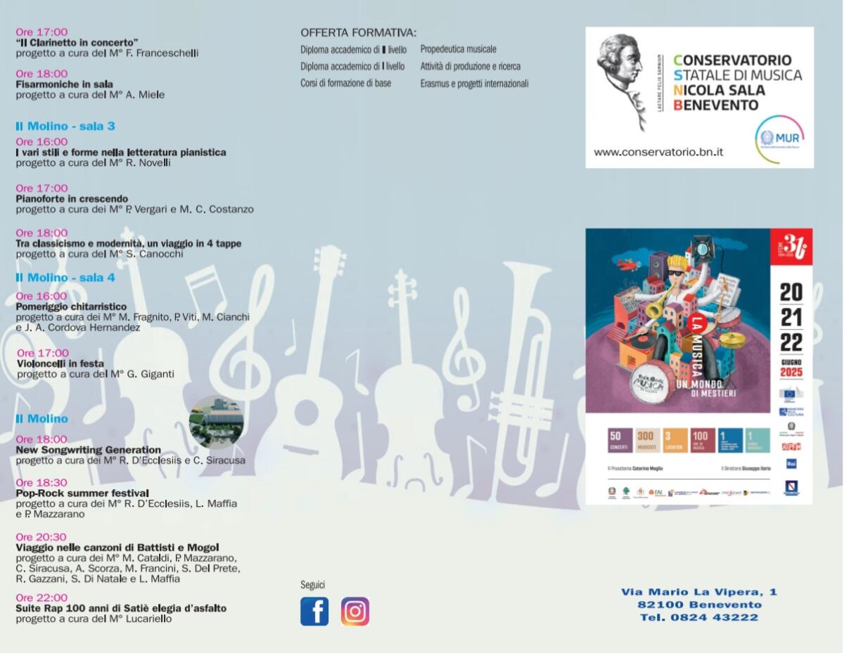 Il Conservatorio “Nicola Sala” celebra la 31ª Festa Europea della Musica - 