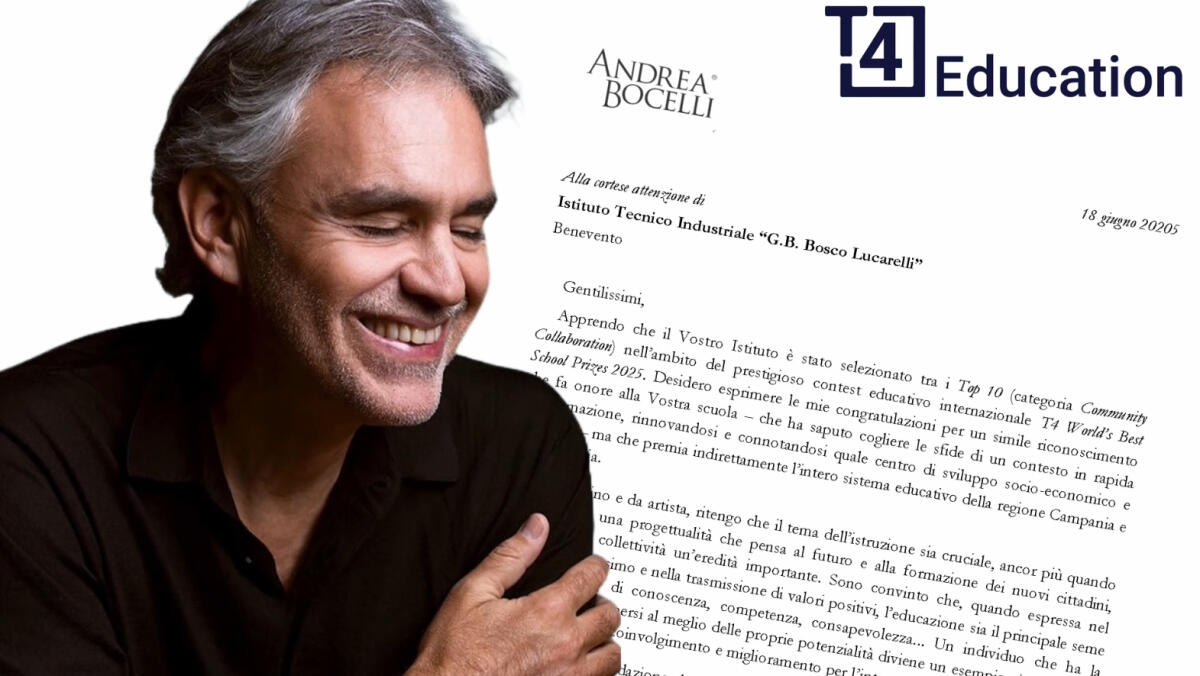 Andrea Bocelli scrive all’ITI “Lucarelli” di Benevento. - 