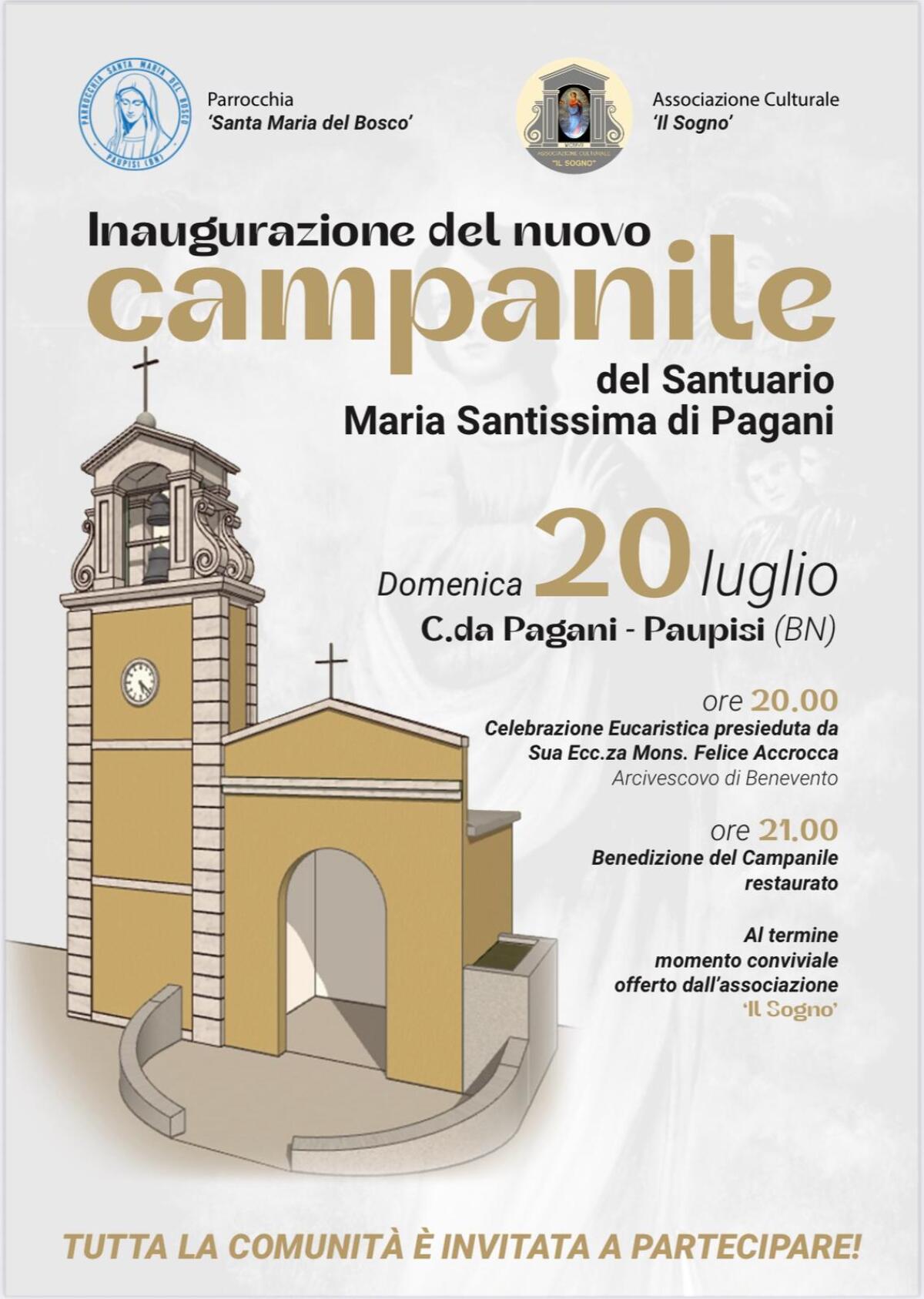Restaurato il Campanile del Santuario Maria SS. di Pagani, il 20 luglio l’inaugurazione. - 