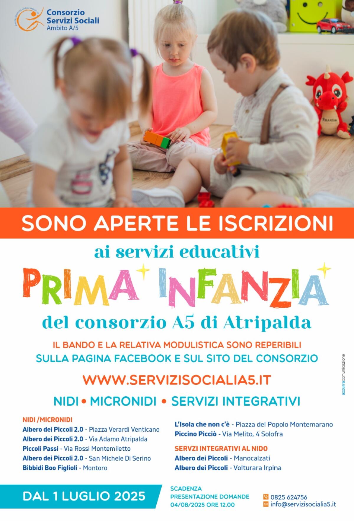 Partiti i servizi per l’infanzia del Consorzio dei Servizi Sociali Ambito A5 - 