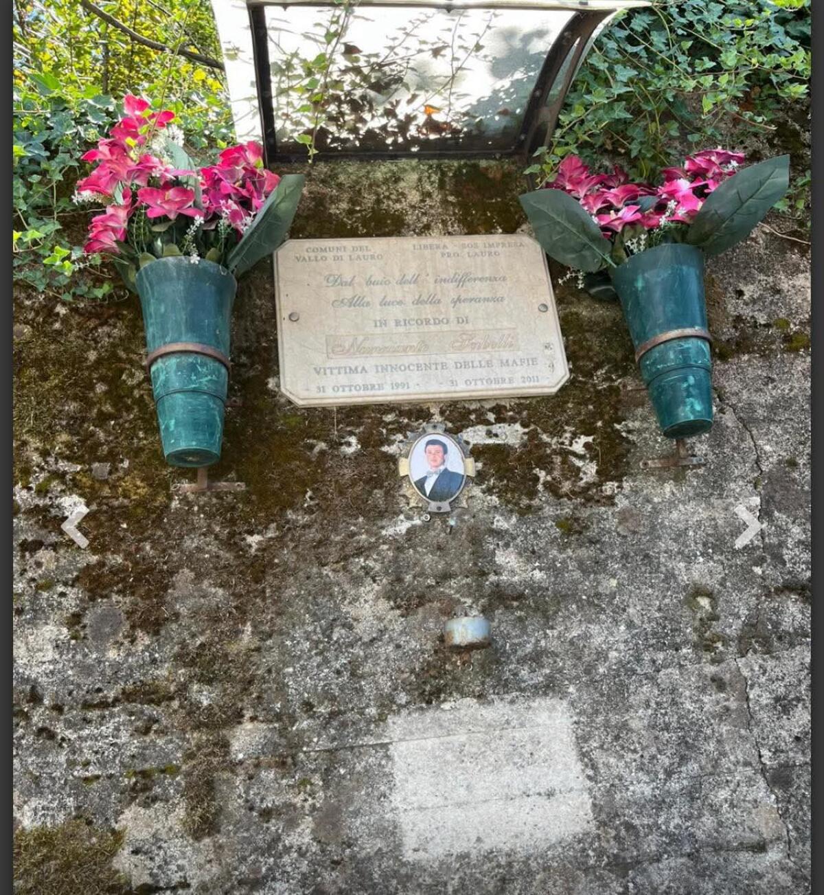 Lauro. Rubata la targa che commemora Vittima Innocente di Camorra - 