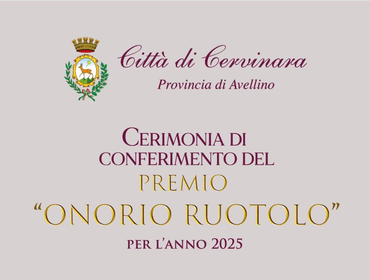 Cervinara. Domenica 31 agosto consegna premio "Onorio Ruotolo". - 