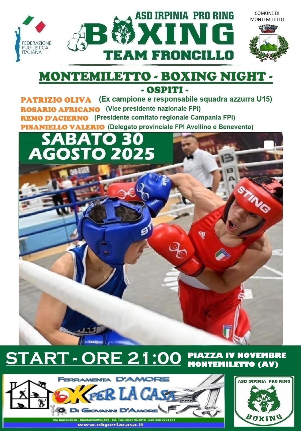 “Montemiletto - Boxing Night”, L’ASD Irpinia Pro Ring organizza una serata di pugilato con i campioni. - 