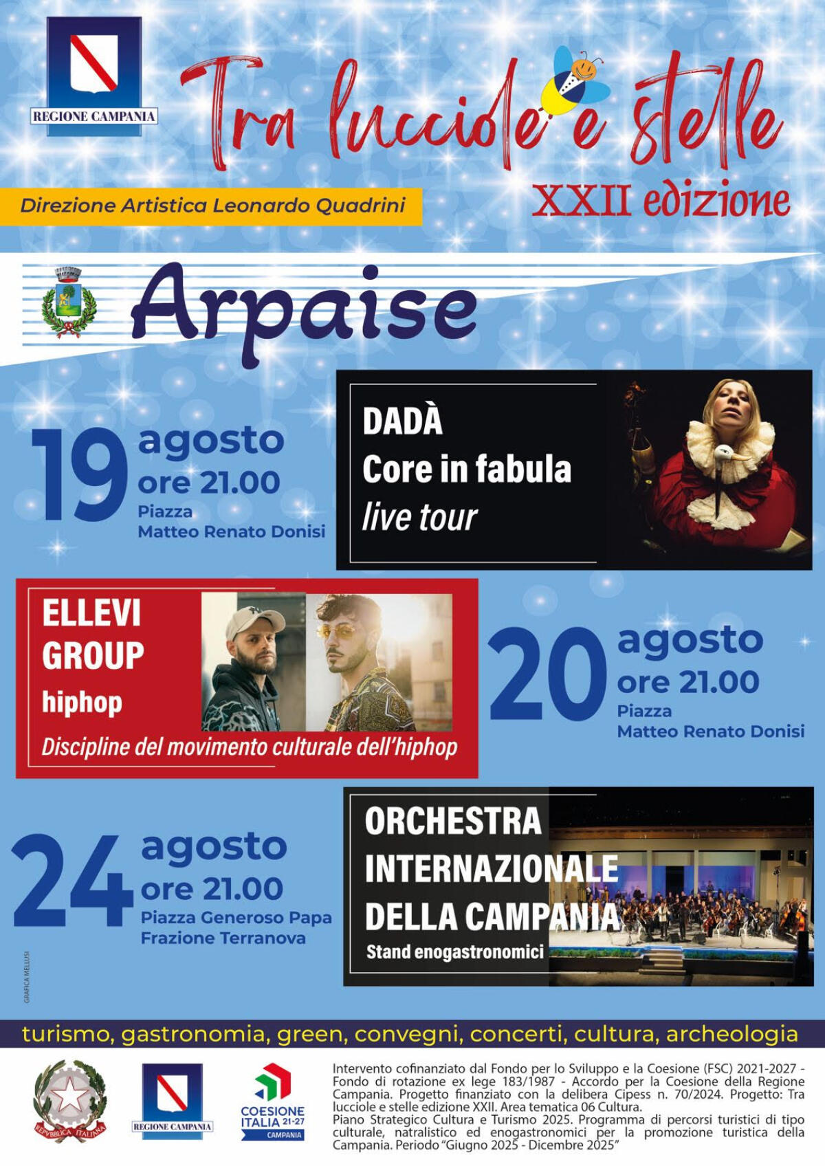 Arpaise. "Tra lucciole e stelle” XXII edizione: musica, cultura e sapori sotto il cielo d’agosto - 