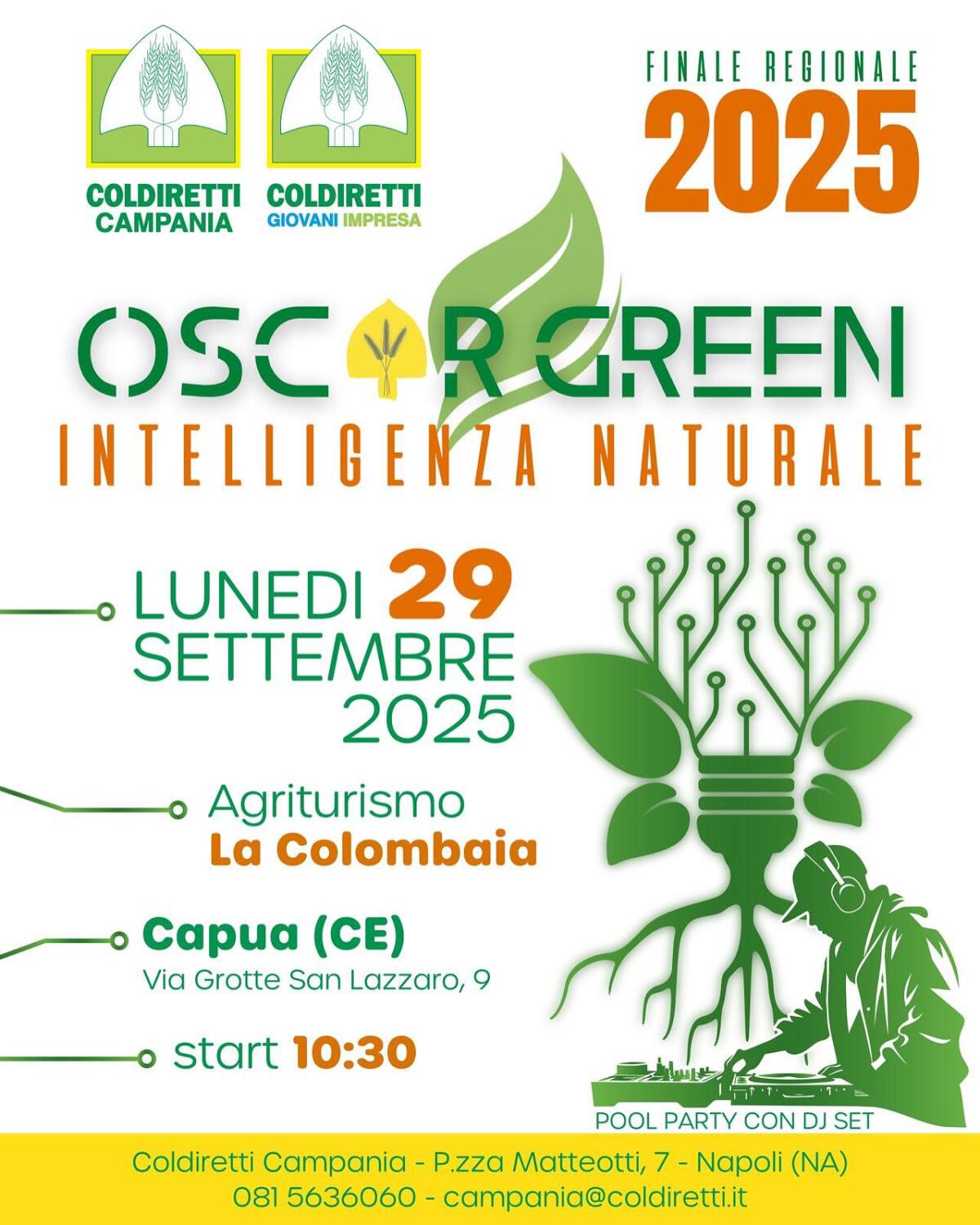 Oscar Green 2025: domani la giornata dedicata agli agricoltori del futuro targati Coldiretti Campania    - 