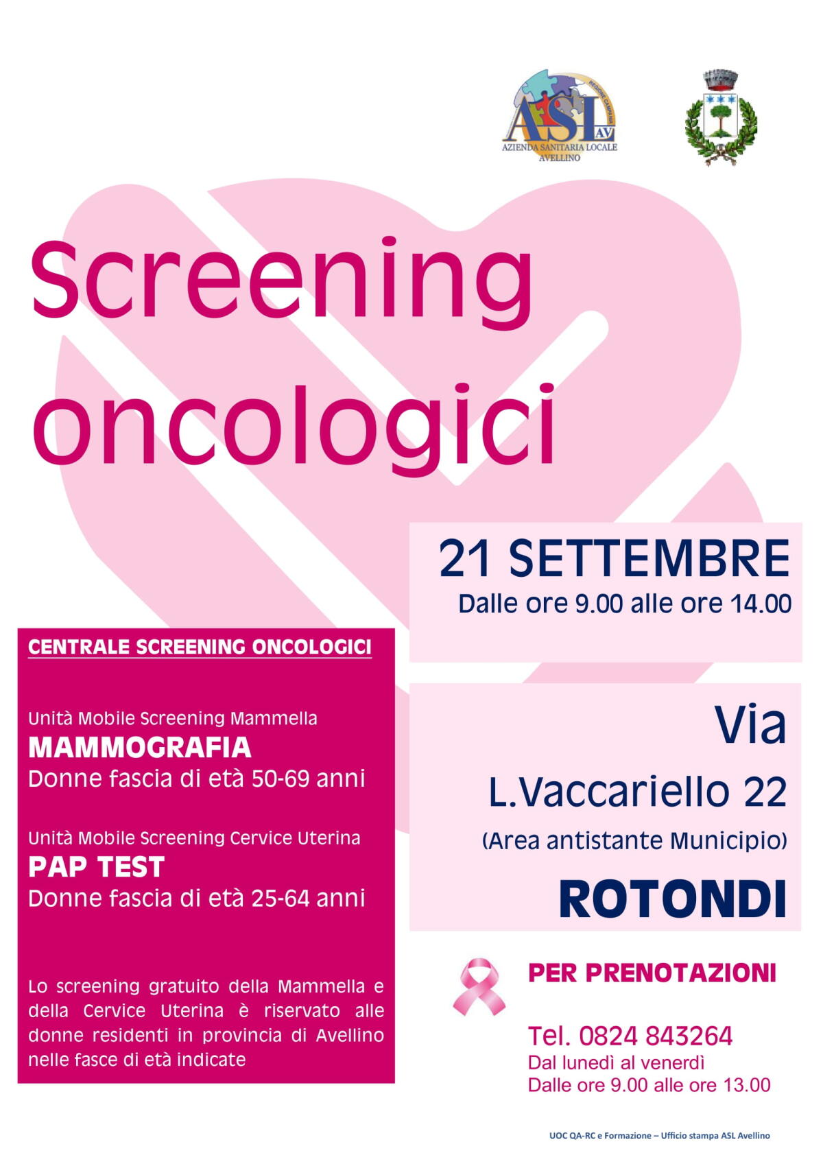 Le unità mobili per lo screening della mammella e della cervice uterina fanno tappa a Rotondi - 