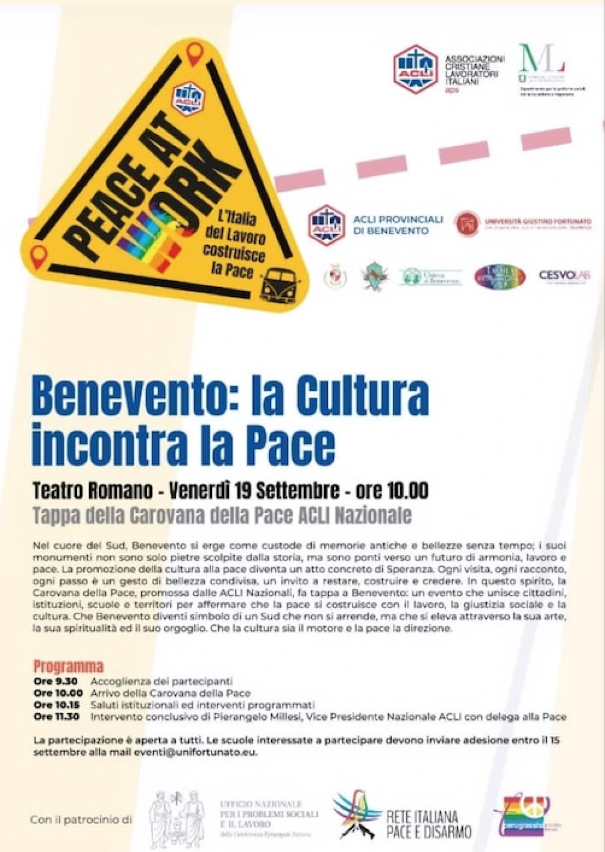 La Carovana della Pace fa tappa al Teatro Romano di Benevento. - 