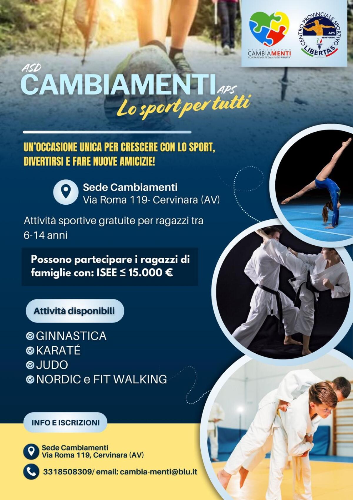 “Lo Sport per Tutti”: attività sportive gratuite per ragazzi a Cervinara. - 