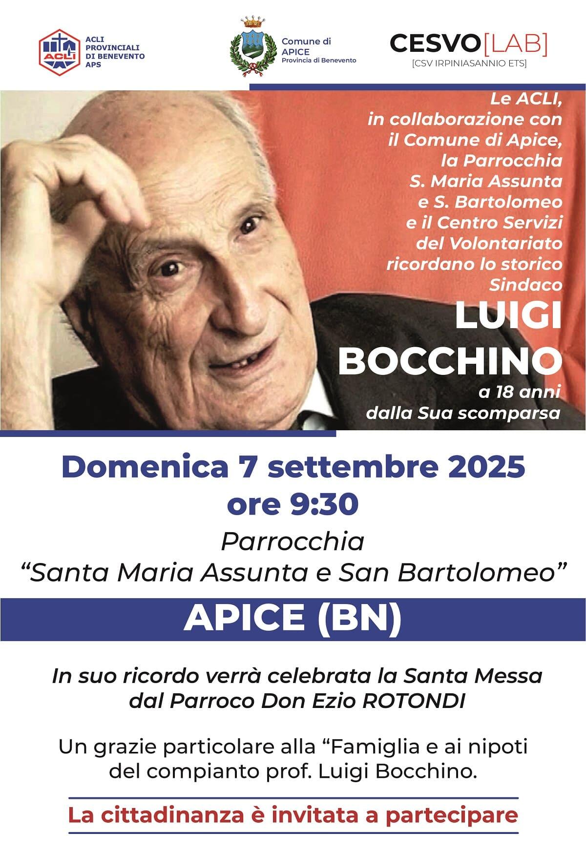 Apice ricorda il sindaco Luigi Bocchino a 18 anni dalla scomparsa - 