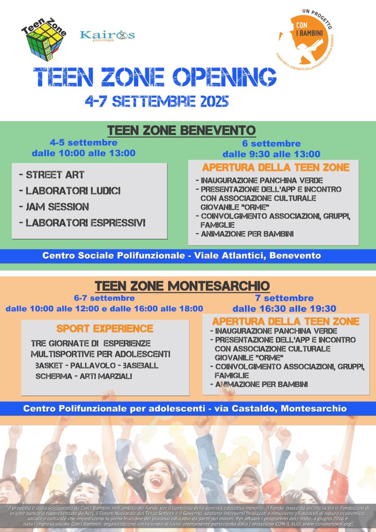 Teen Zone: a Benevento e Montesarchio aprono i nuovi spazi per il benessere degli adolescenti - 