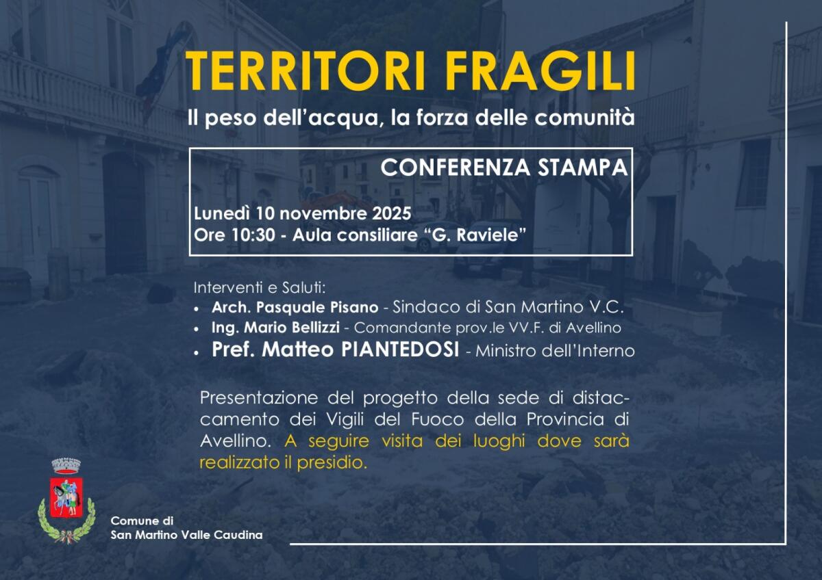San Martino Valle Caudina. “Territori Fragili. Il peso dell’acqua, la forza delle comunità” - 