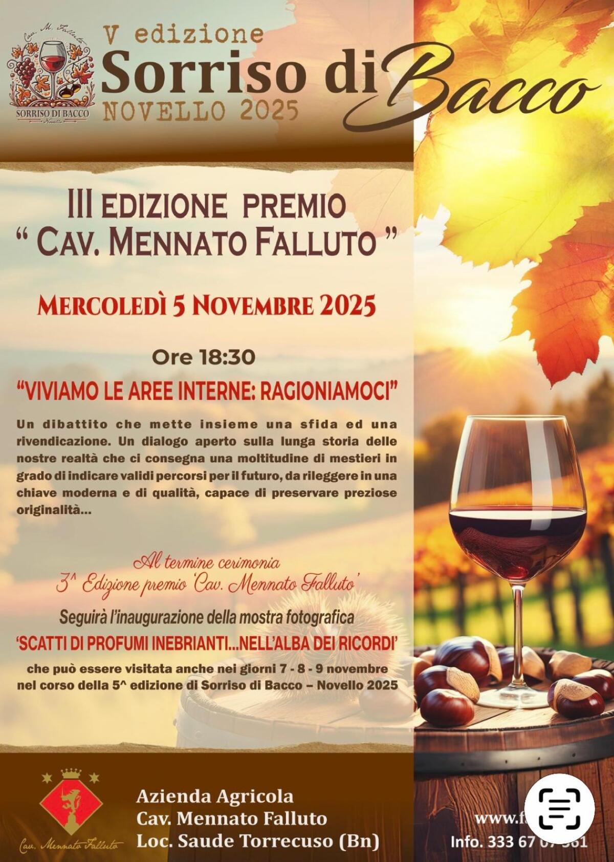 Torrecuso, mercoledì 5 novembre la terza edizione del Premio “Cav. Mennato Falluto”. - 