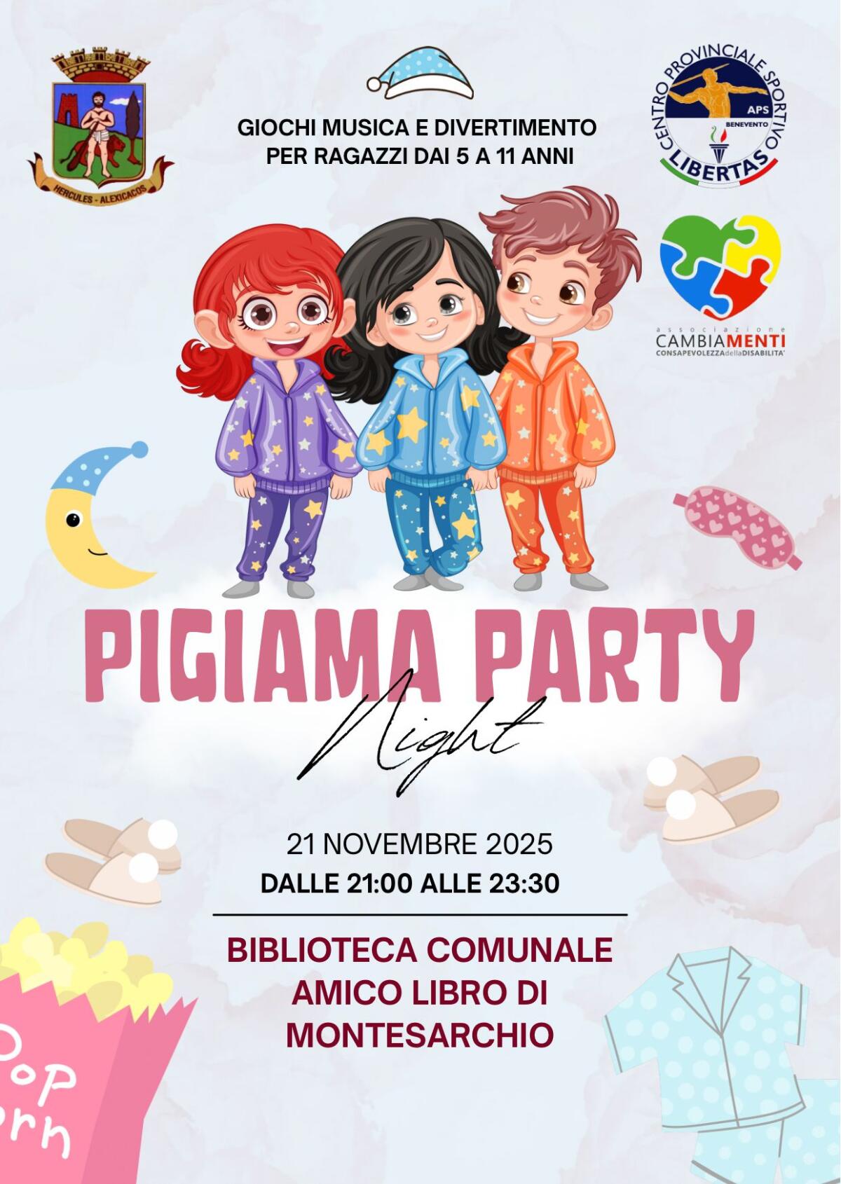 “Pigiama Party Night” alla Biblioteca Comunale: giochi, musica e divertimento per bambini - 