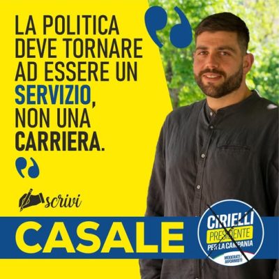 Francesco Casale candidato alla Regione Campania: "Facciamo la Storia, facciamola Insieme".