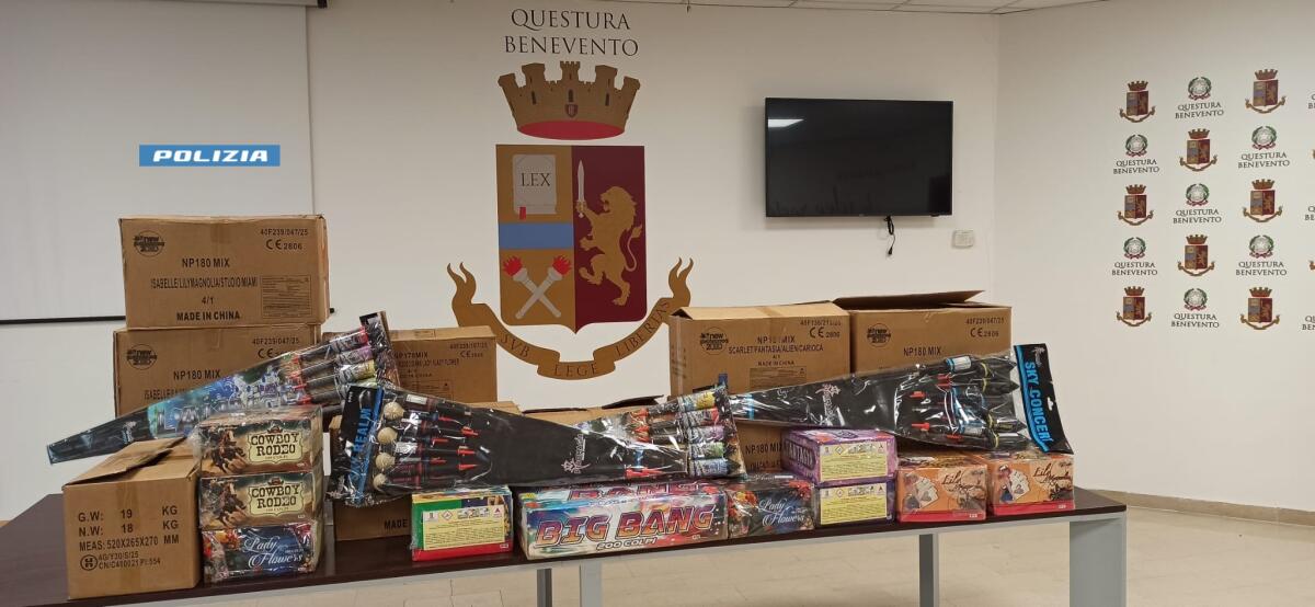 Questura di Benevento sequestra oltre 200 Kg di botti illegali - 